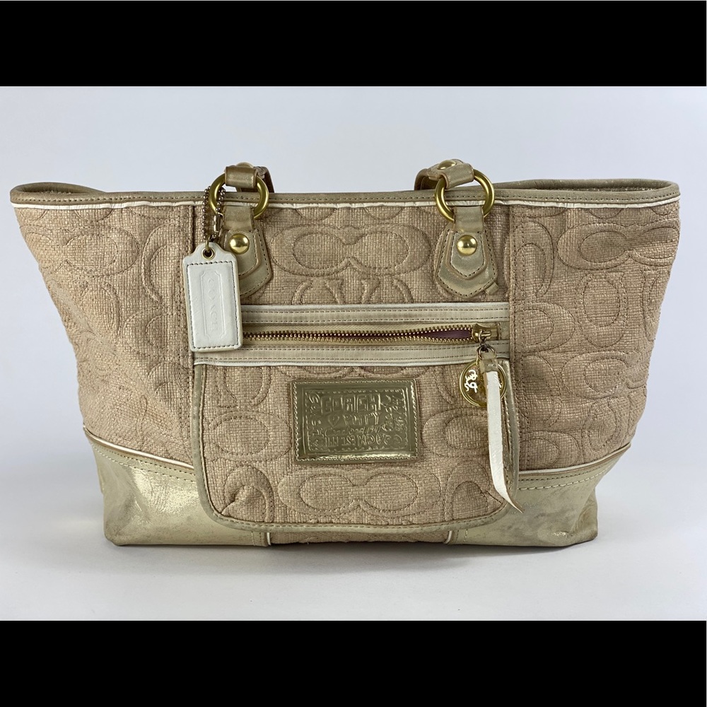 Cream Coach Purse with Gold Embelishments